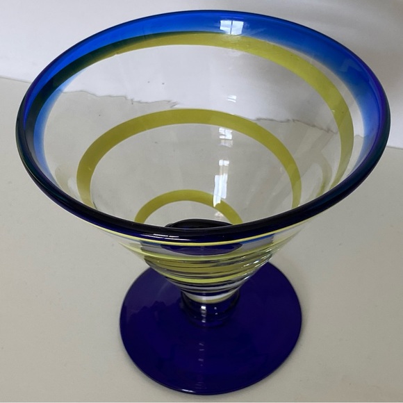 COPY - Kosta Boda Hand Blown Margarita Martini Glass Royal Caribbean Blue Green… - Picture 15 of 15